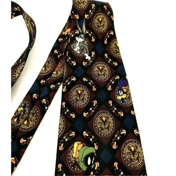Looney Tunes Mania Tie Bugs Bunny Marvin Daffy Duck Roadrunner Coyote - Picture 4 of 6